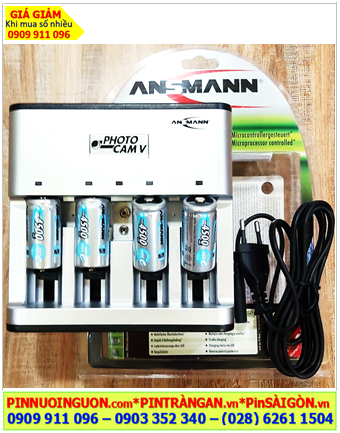 Ansman Photocam V _Bộ sạc pin Photocam V kèm 4 pin sạc C Ansman C4500mAh 1.2v chính hãng